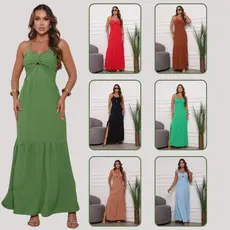 Vestido Feminino com Alça Regulável Moderno Barato