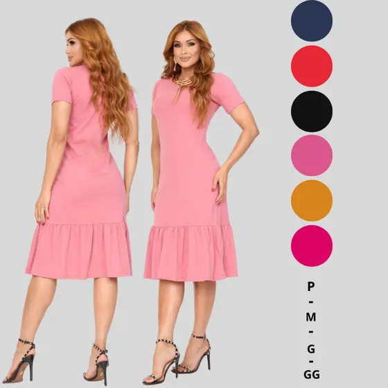 Vestido Feminino Midi Evangélico Soltinho Verão