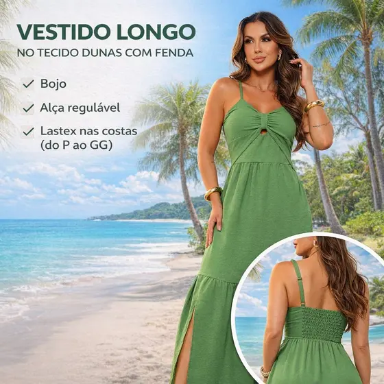 Vestido Longo Feminino Com Bojo Super Confortável Promoção Imperdível