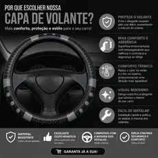 Capa de Volante Emborrachada Universal com Massageador Confortável Fácil Colocação