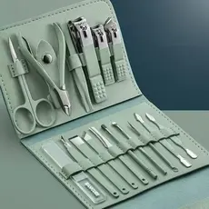 Kit 16 Pçs Cortador De Unhas Pedicure Tesoura Prego Conjunto De Ferramentas Em Aço Inoxidável Com Bolsa Dob