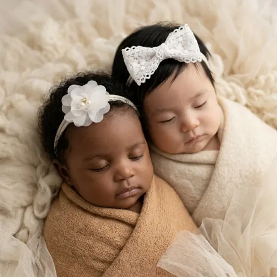Kit Tiaras Faixas Meia Seda Laço Cabelo Bebê Rn Infantil Festas Batizado Confortável