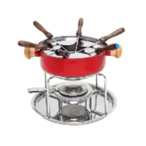 Aparelho De Fondue Para Queijo Chocolate Panela Para Fundi Vermelho