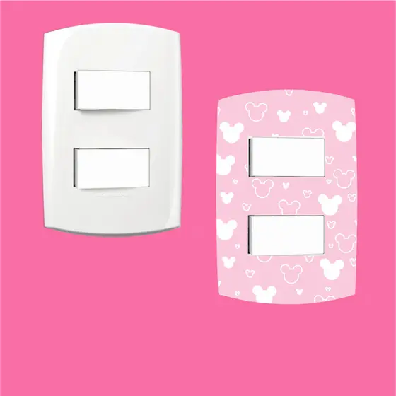 KIT 4 unidades  adesivo para espelho de tomada interruptor - INFANTIL - VARIOS TEMAS minnie stitch canina safari patrulh