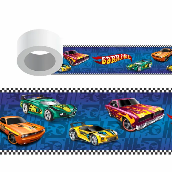 HOT WHEELS FX0.050, PERSONALIZADO COM NOME - FAIXA PARA QUARTO