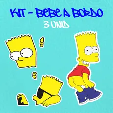 KIT - ADESIVO VINIL - BART SIMPSONS 4 - 3 unid - 10 CM MOTO,BICICLETA,SKATE,NOTEBOOK,ESPELHO,STICKER