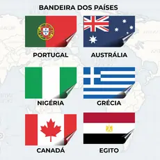 Adesivo Decorativo de Carro - Bandeira da Egito, Portugal, Grécia, Nigéria, Canadá, Austrália