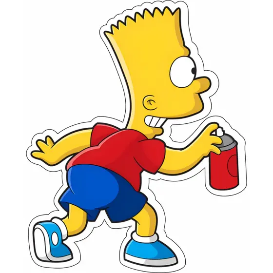 cod: BART016 - Bart Simpson - 10cm - Adesivo, Recorte, Carro, Moto, Capacete, Parede