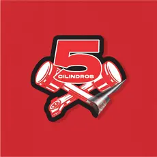 Adesivo_ Sticker _ Carro _ 5 Cilindros _ 5 CM