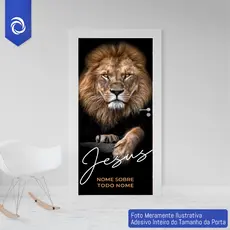 Adesivo Decorativo Para Portas - LEÃO DE JUDÁ - REI 0123