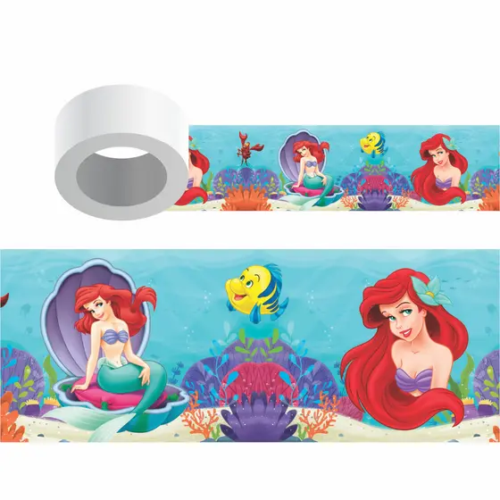 SEREIA ARIEL FX0.132 - FAIXA PARA QUARTO, DECORAÇÃO DE PAREDE, INFANTIL, MAR, SEREIA, PRINCESA - 2metros