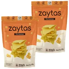 Kit 2 Zaytas Parmezaya Lascas Crocante Sabor Queijo Sem Glúten 80g