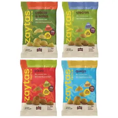 Kit Zaytas Degustação Protein Sabores Pizza, Cebola & Salsa, Alecrim e Queijo Zaya 35g