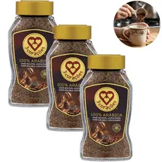 Kit 3 Café Solúvel 100% Arábica Liofilizado Vidro 100g 3 Corações
