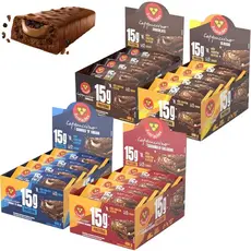 Kit 12 Barras Proteínas Cappuccino 4 Sabores Cx 600g 3 Corações
