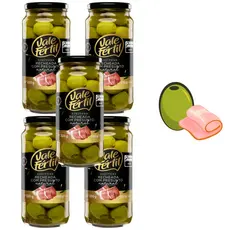 Kit 5 Azeitonas Verdes Recheadas C/ Presunto Vale Fértil 130g