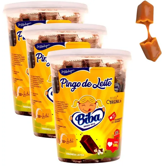 Kit 3 Doces de Leite Pingo Biba 500g