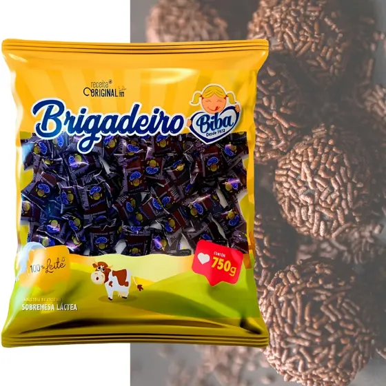 Chup de Leite Brigadeiro 15g 50 unidades Biba
