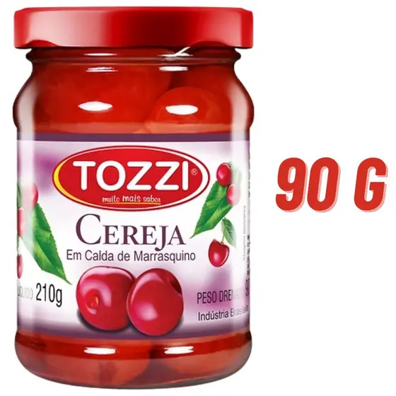 Cereja Em Calda Marrasquino Pte Vidro Tozzi 90g