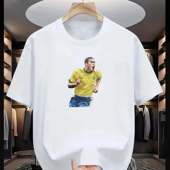 Camiseta Masculina Futebol Ronaldo Fenomeno Ronaldinho 100% Algodão