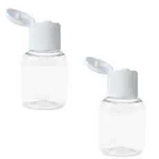 50 Mini Frascos Pet 10ml Tampa Flip Top Álcool Gel Shampoo