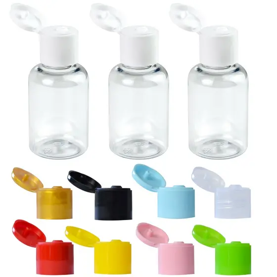 50 Mini Frascos Pet 30ml Tampa Flip Top Álcool Gel Shampoo De Loja e Festas