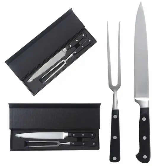 Kit Faca e Garfo Premium Forjado Aço Alta Qualidade para churrasco Grillrelax