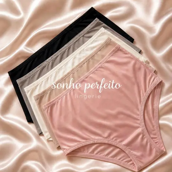 Calcinha Plus Size Senhora Conforto Pós Parto Cós Alto Tangão Calçola