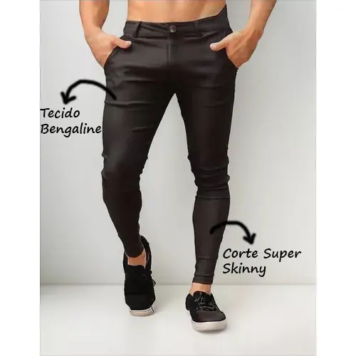Calça Masculina Bengaline Super Skinny Alta Elasticidade e Conforto