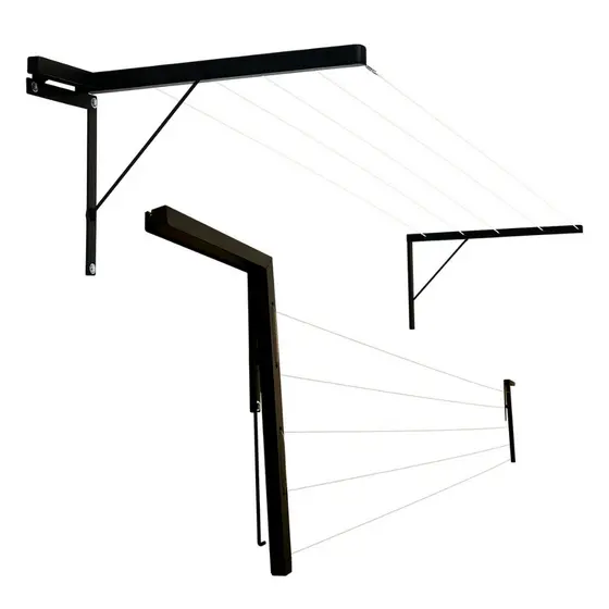 Varal Dobravel Retratil De Aço Reforçado Articulado 4 Varais
