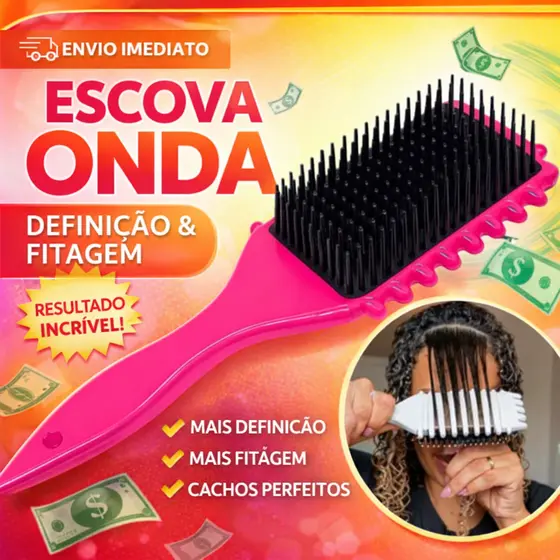 Escova Ondulada para Cachos Perfeitos | Finalização Rápida com Cerdas de Javali Anti Frizz