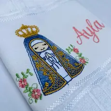 Toalha Personalizada Imagem Nossa Senhora Aparecida Com Nome Bordado