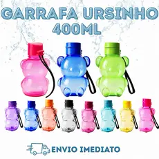 Kit 2 Garrafas Squeeze Ursinho 400ml- Garrafinha, Academia, Escolar, Lembrancinha, Infantil