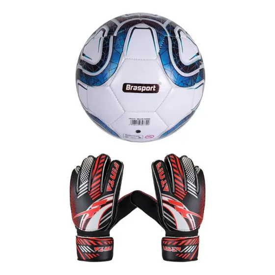 Kit Bola De Futebol Luva Goleiro Infantil 04a10 Anos Oferta