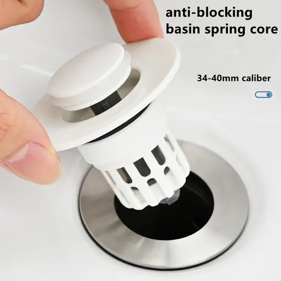 Lavatório Universal Tampão De Água De Prensagem Anti-Ferrugem Mola De Cobre Filtro Drenador Núcleo Bloqueio Acessórios Da Bacia odor