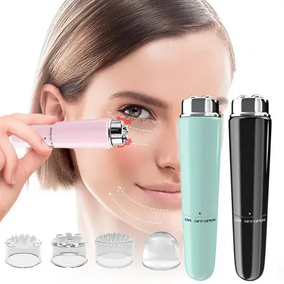 4 Em 1 Massajador Facial Elétrico Micro Vibração Instrumento De Beleza Para Relaxar Os Olhos Círculos Escuros Bolsas De Rugas Puffiness
