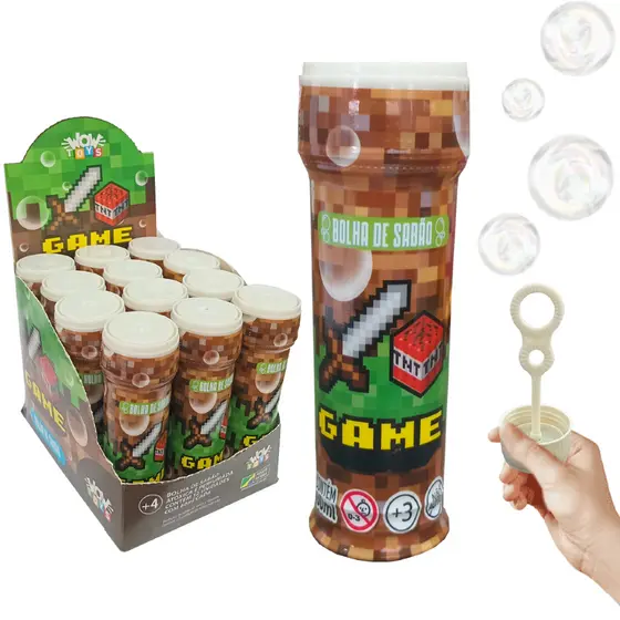 Kit 12 Bolha De Sabão Games Lembrancinha aniversário bolinha prenda festa junina sacolinha surpresa