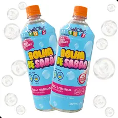 Kit 2 Refil 1 Litro Liquido Bubble WowToys Para Maquina De Fazer Bolhas De Sabão brinquedo bolinha