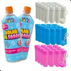 Kit para personalização 32 bolinhas de sabão + 2 Refil 1L lembrancinhas de aniversário infantil DIY