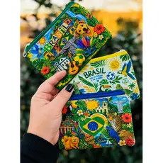 kit 10 Porta moedas , porta absorvente lembrancinhas/brindes copa Brasil brasileiro verde e amarelo canarinho.