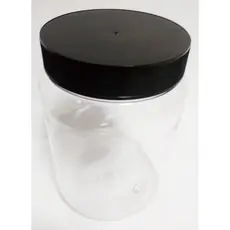 Pote Plástico De 1 Kg Transparente E Tampa Roscada Preta