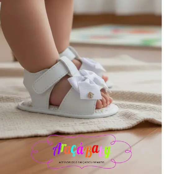Sandália bebê Infantil feminina com laço