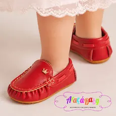 Mocassim feminino menina bebê infantil casual sola anti derrapante