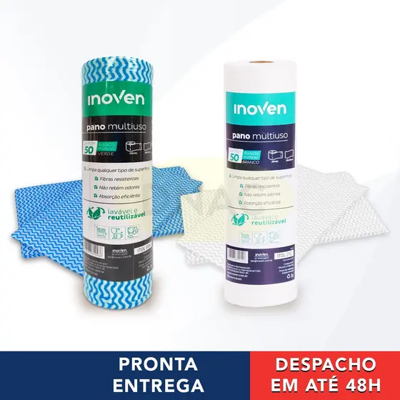 Pano Multiuso Tipo Perfex Para Limpeza Picotado Rolo - 25m