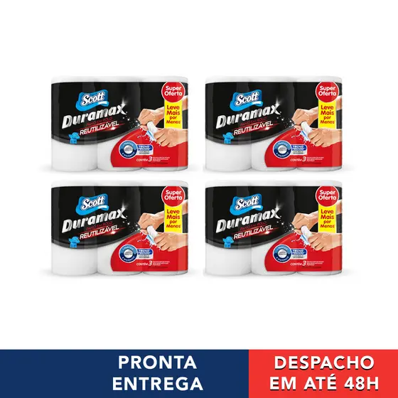 12Un Duramax Scott Branco Pano Multiuso Rolo Reutilizável Lavável