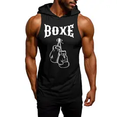 Regata Masculina Com Capuz Boxe L Oversized Camiseta Academia Treino