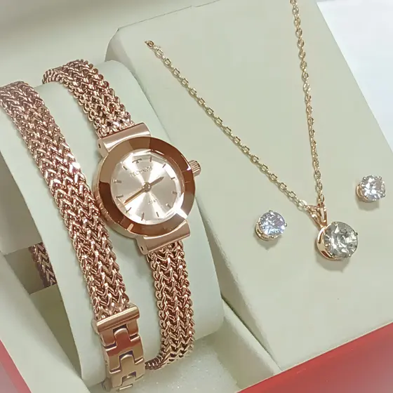 Relógio Technos Analógico Rosé Duas Voltas Feminino Kit 5Y20IR/4J