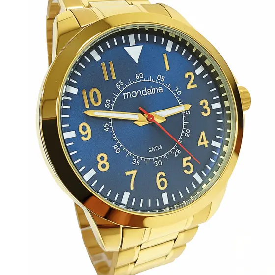 Relógio Mondaine Masculino Analógico Dourado 99679GPMVDE1