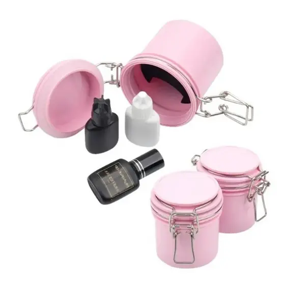 Pote Para Conservação De Cola Alongamento De Cílios Rosa E Preto