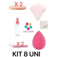 ANA 1108 KIT8 Pçs Esponja Macia Rosto Maquiagem Pó Puff Ferramentas De Beleza